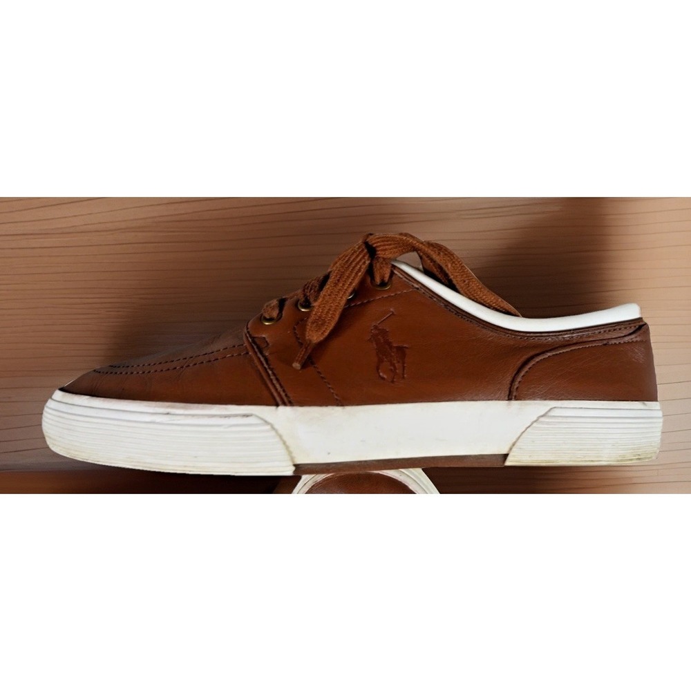 Polo Ralph Lauren Faxon Low Sneakers Mens 10.5D Brown Leather Lace Up